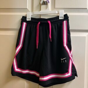 Nike Women's Black and Pink Athletic Shorts